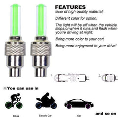 LED Lights for Wheel Valve Caps Cars - Bikes